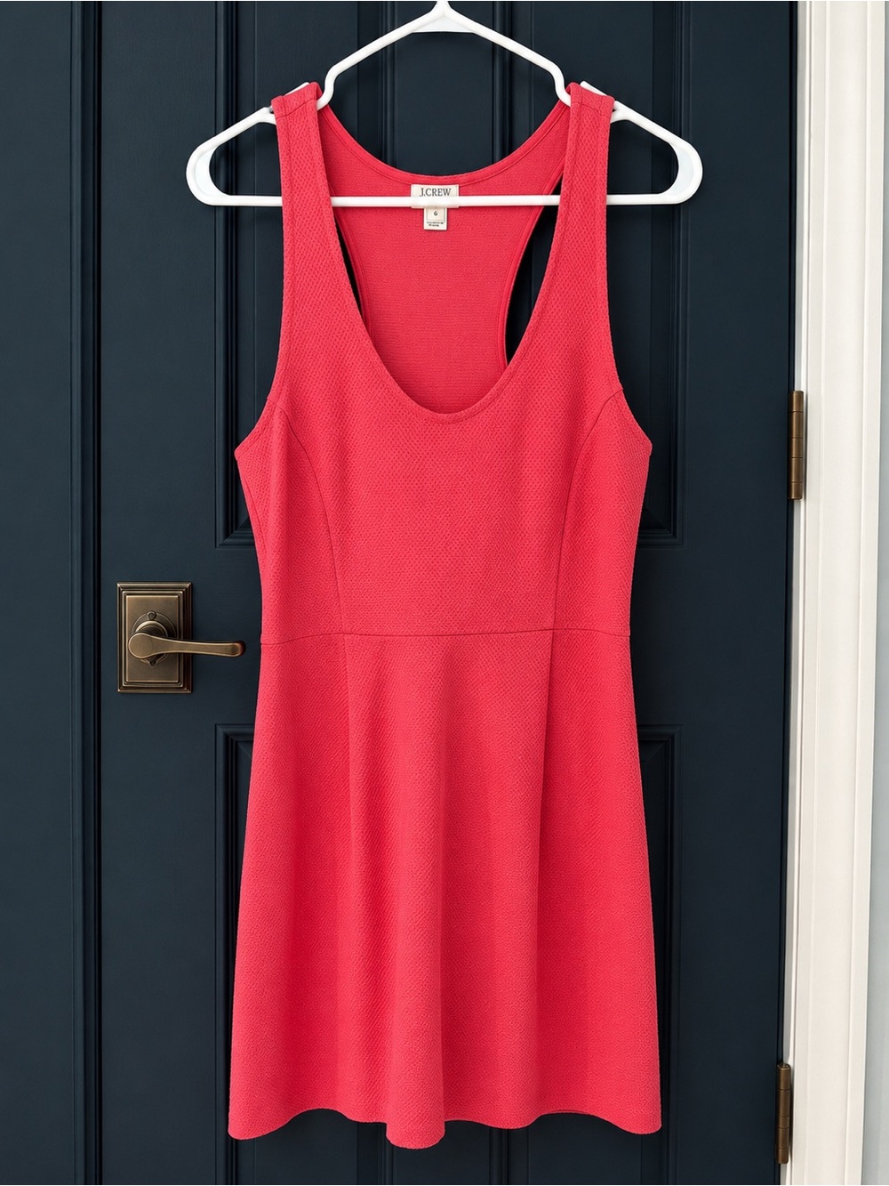 J. Crew Coral-Red Sleeveless Fit-and-Flare Dress